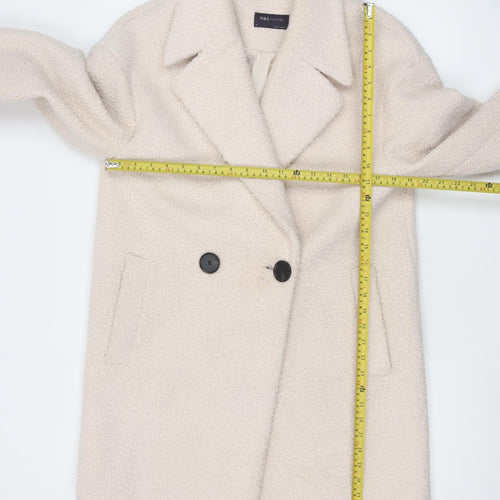 Marks and Spencer Women's Beige 10 Overcoat Fleece Lined Mid-Length