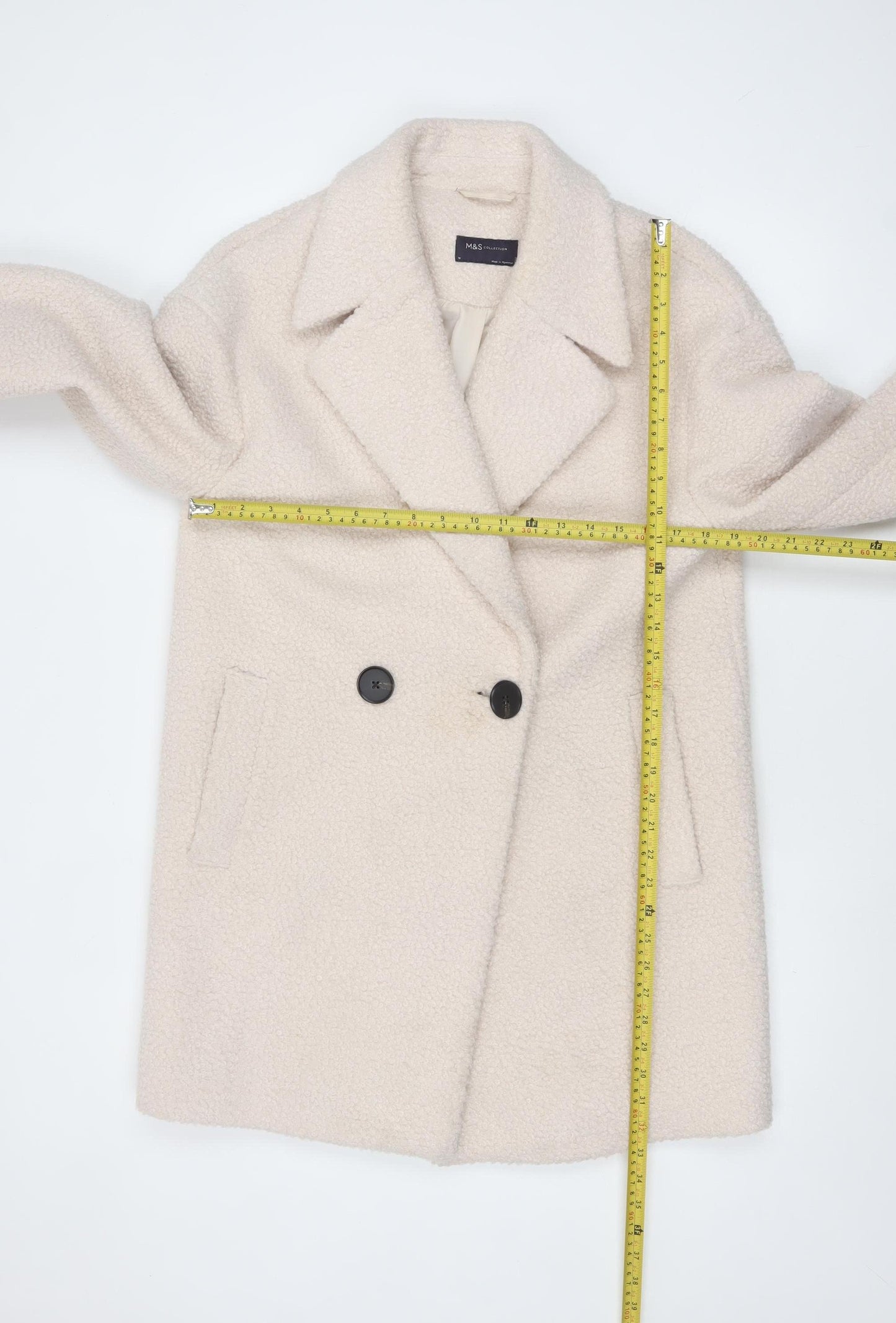 Marks and Spencer Women's Beige 10 Overcoat Fleece Lined Mid-Length