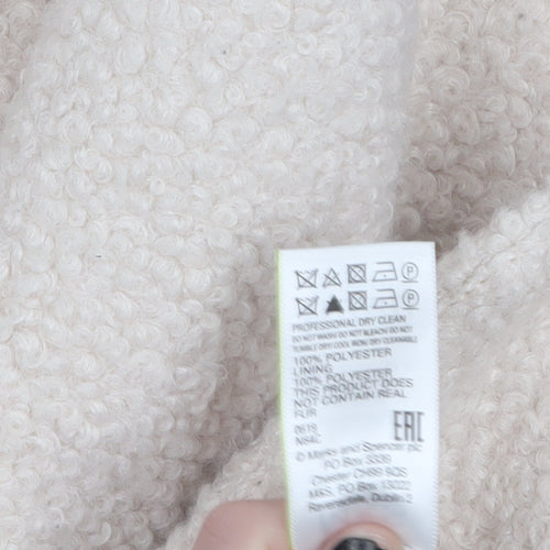 Marks and Spencer Women's Beige 10 Overcoat Fleece Lined Mid-Length