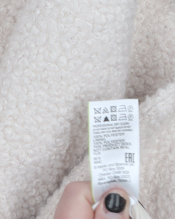 Marks and Spencer Women's Beige 10 Overcoat Fleece Lined Mid-Length