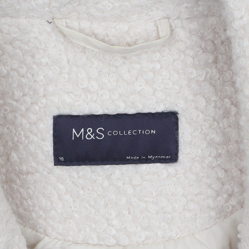 Marks and Spencer Women's Beige 10 Overcoat Fleece Lined Mid-Length