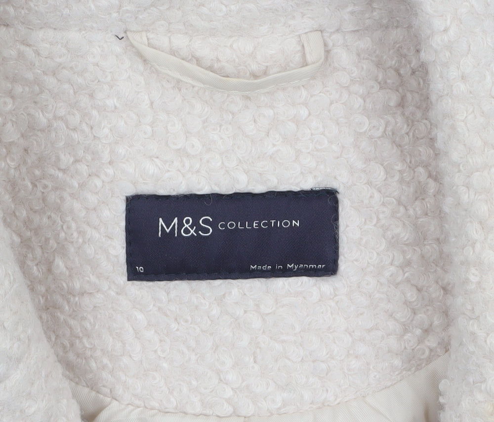 Marks and Spencer Women's Beige 10 Overcoat Fleece Lined Mid-Length