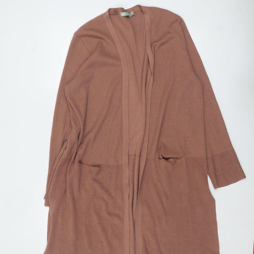 ASOS Women’s Brown Long Cardigan Size 18 Knit Open Front