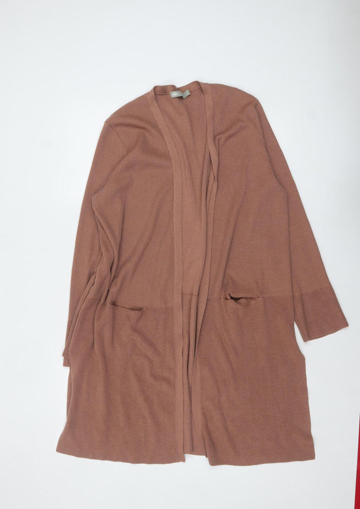 ASOS Women’s Brown Long Cardigan Size 18 Knit Open Front