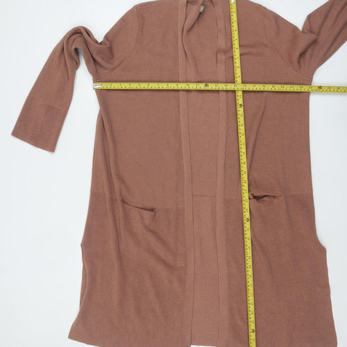 ASOS Women’s Brown Long Cardigan Size 18 Knit Open Front