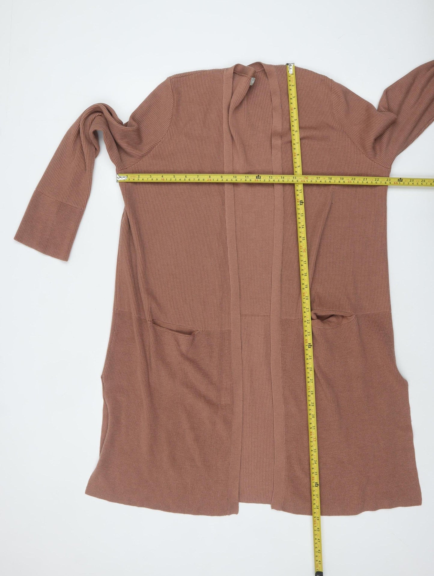 ASOS Women’s Brown Long Cardigan Size 18 Knit Open Front