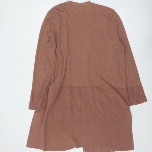 ASOS Women’s Brown Long Cardigan Size 18 Knit Open Front