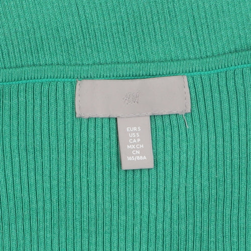 H&M Women Green Long Sleeve Bodycon Midi Dress Size 12