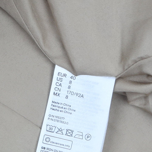 H&M Women Beige Corduroy Double-Breasted Blazer UK 12
