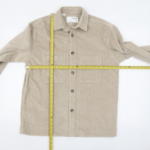 SELECTED HOMME Men’s Beige Corduroy Button Jacket Size S 38in Regular Fit