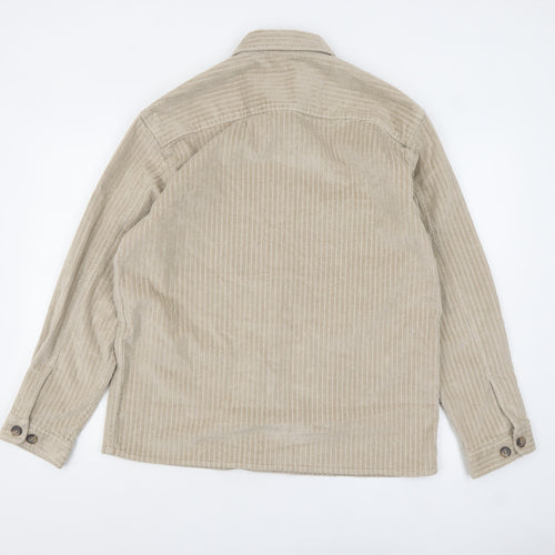 SELECTED HOMME Men’s Beige Corduroy Button Jacket Size S 38in Regular Fit