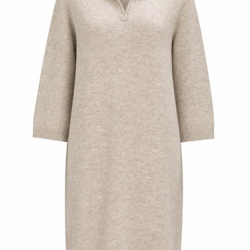 Pretty Lavish Women Beige Knit Collared Sweater Dress M