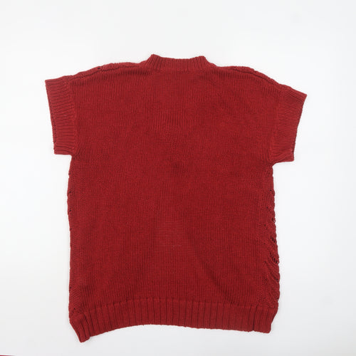 Marks and Spencer Women’s Red Open Knit Short Sleeve Cardigan Size 10