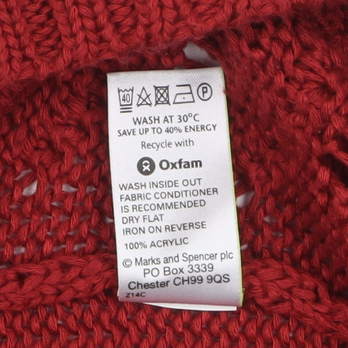 Marks and Spencer Women’s Red Open Knit Short Sleeve Cardigan Size 10