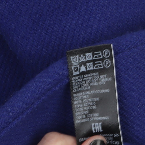 Marks and Spencer Women Blue Mid-Length Coat Size 14 Classic Style
