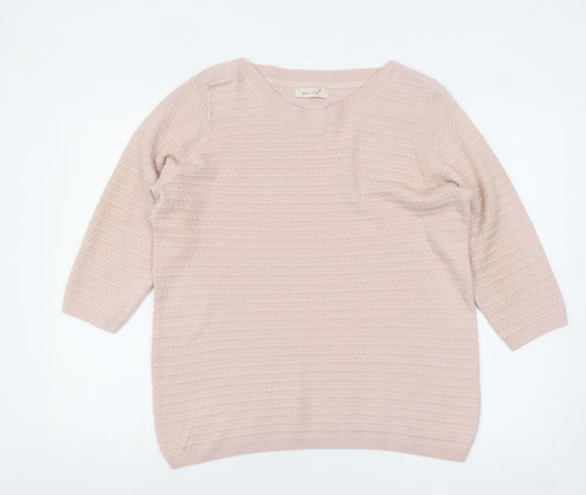 Marks and Spencer Women Pink Size 20 Crew Neck Acrylic Jumper