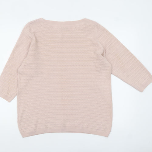 Marks and Spencer Women Pink Size 20 Crew Neck Acrylic Jumper