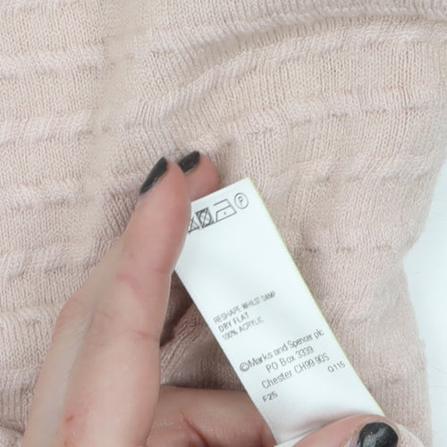 Marks and Spencer Women Pink Size 20 Crew Neck Acrylic Jumper