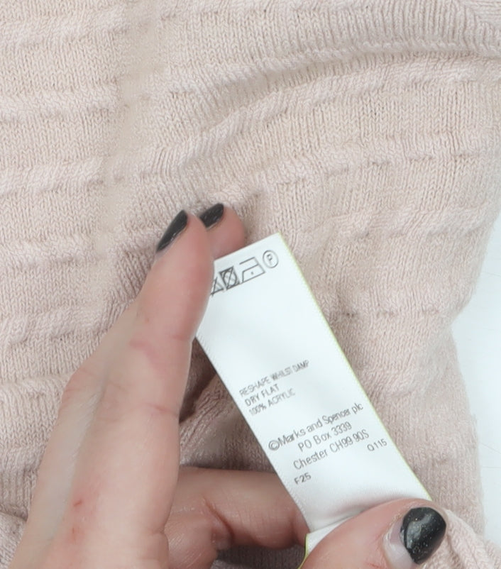 Marks and Spencer Women Pink Size 20 Crew Neck Acrylic Jumper