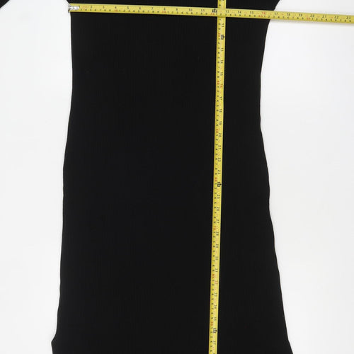 New Look Women’s Black Knit Bodycon Midi Dress Size 18