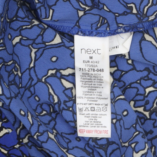 Next Women Blue Floral Shift Dress Size 14 3/4 Sleeve