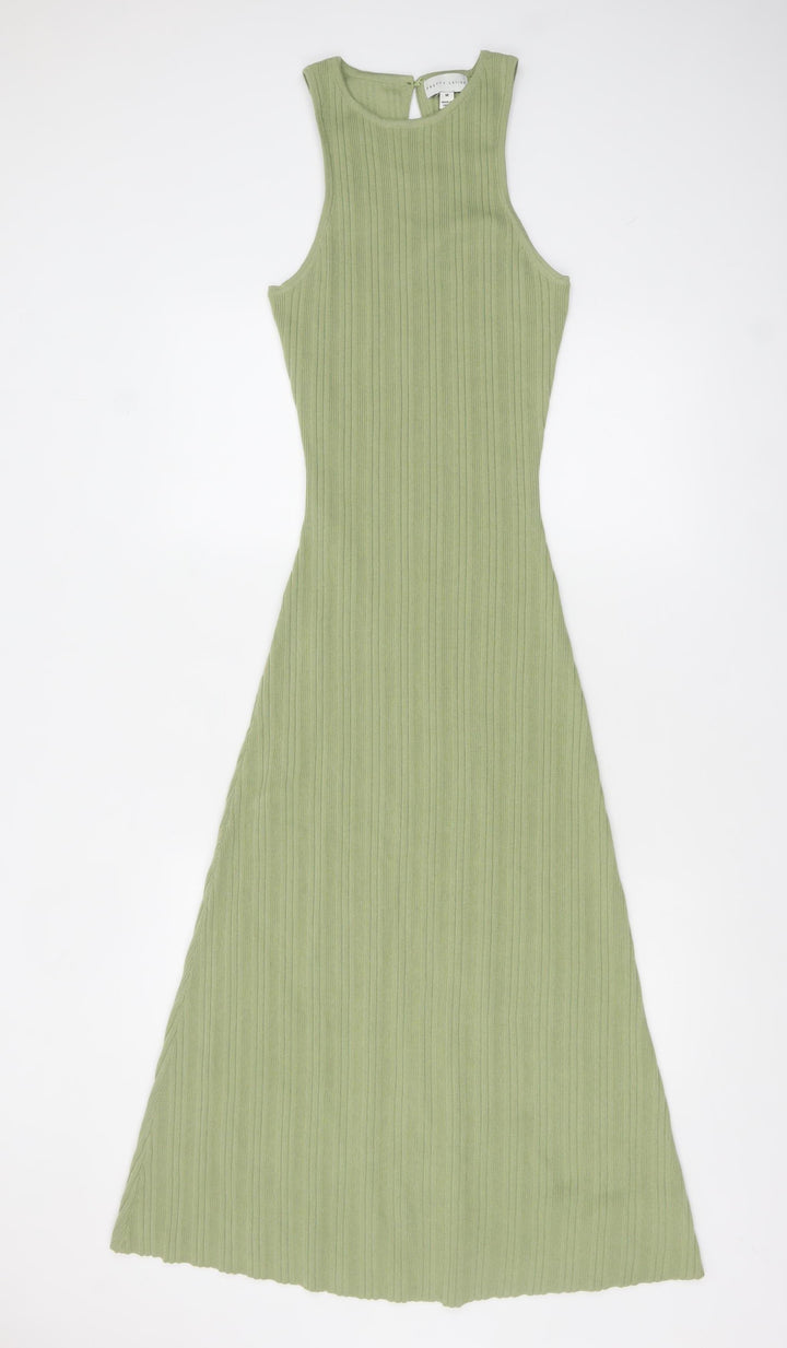 Pretty Lavish Women’s Green Midi A-Line Knit Sleeveless Dress M