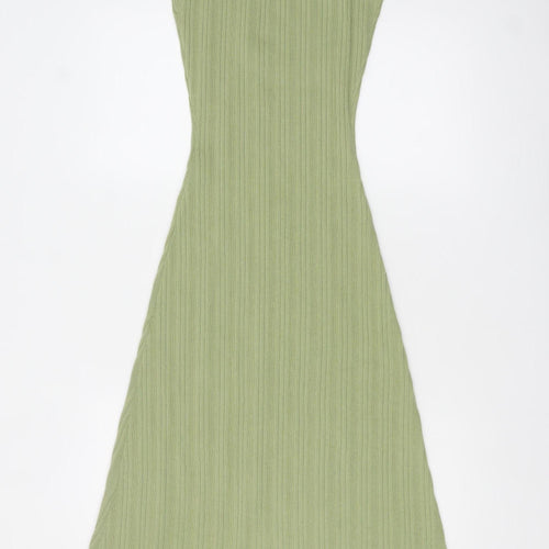 Pretty Lavish Women’s Green Midi A-Line Knit Sleeveless Dress M