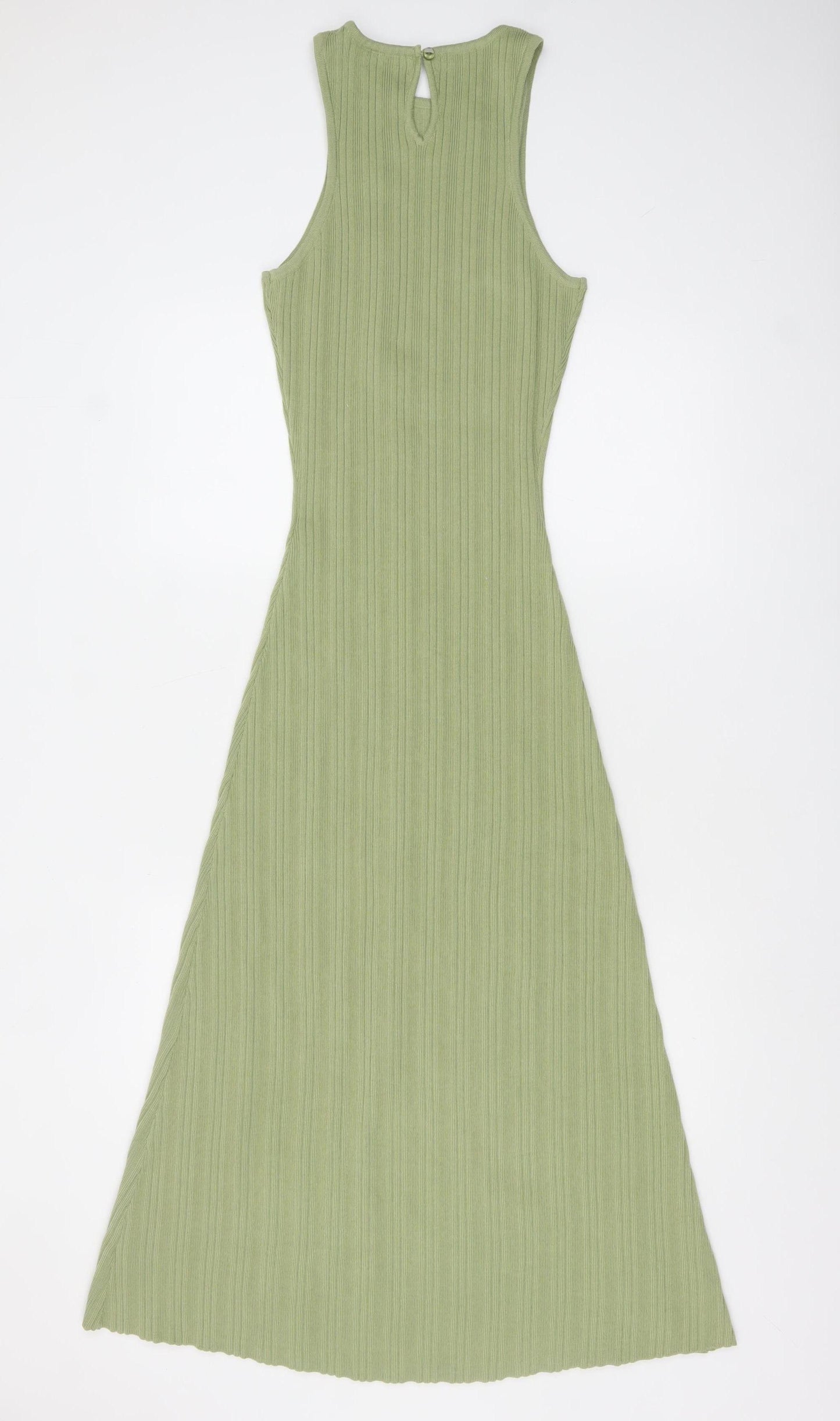 Pretty Lavish Women’s Green Midi A-Line Knit Sleeveless Dress M