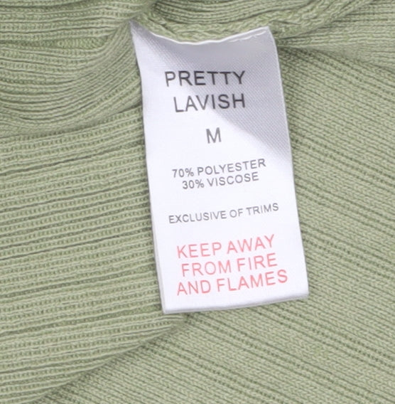 Pretty Lavish Women’s Green Midi A-Line Knit Sleeveless Dress M