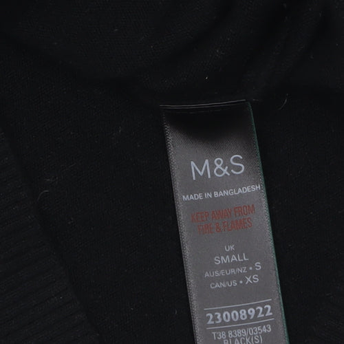 Marks and Spencer Women's Black Roll Neck Jumper Size S