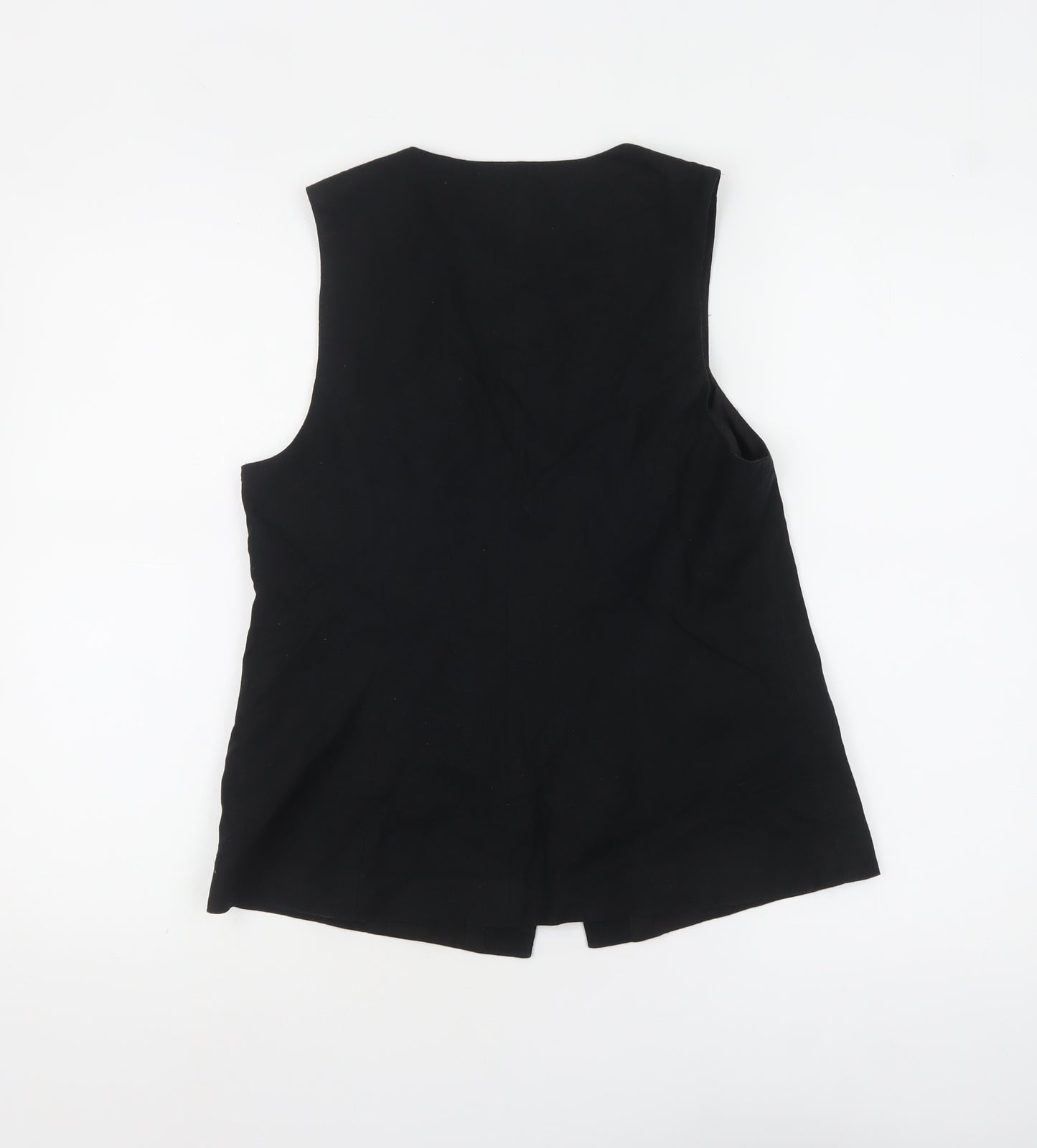 Tu Women Black Linen Blend Suit Waistcoat Size 12 Sleeveless Smart