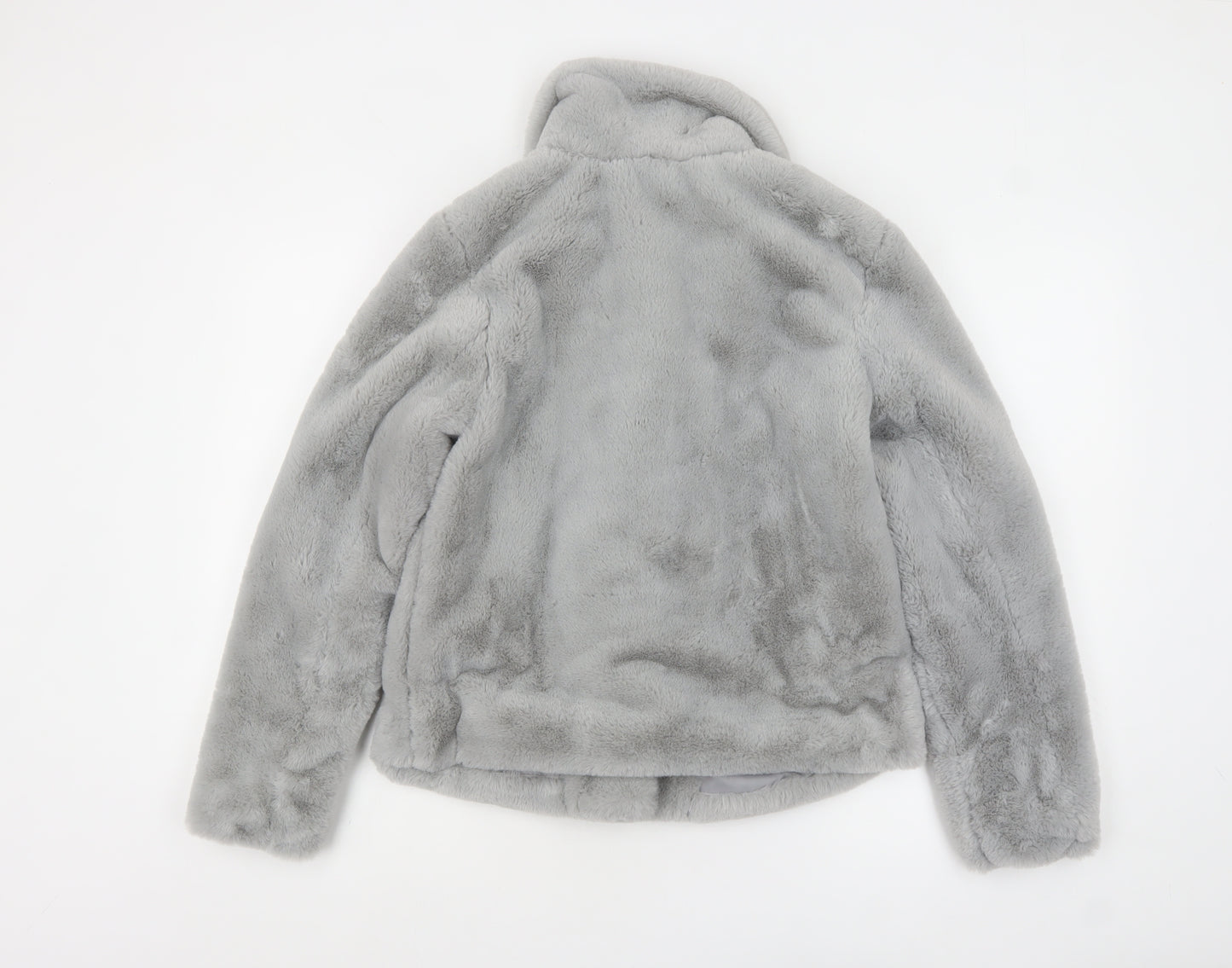 George Women’s Grey Faux Fur Coat XS Soft Lined Winter Overcoat