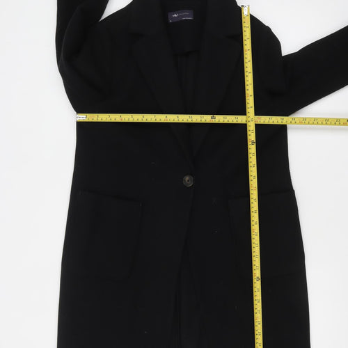 Marks and Spencer Women's Black Long Overcoat Size 10 Classic Style