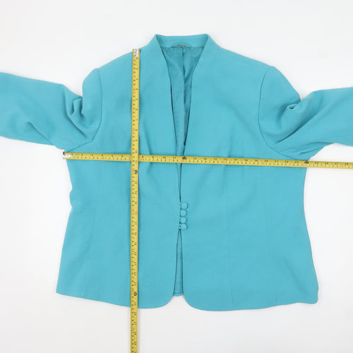 Isle Women Blue Regular 3/4 Sleeve Shawl Collar Blazer Size 22
