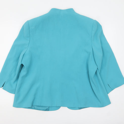 Isle Women Blue Regular 3/4 Sleeve Shawl Collar Blazer Size 22