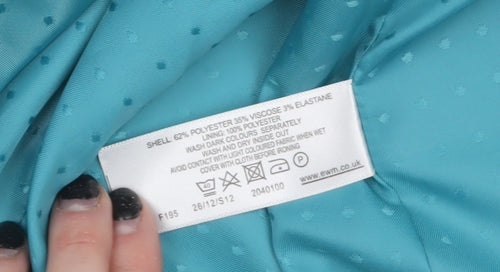 Isle Women Blue Regular 3/4 Sleeve Shawl Collar Blazer Size 22