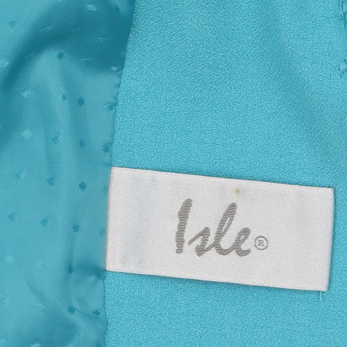 Isle Women Blue Regular 3/4 Sleeve Shawl Collar Blazer Size 22
