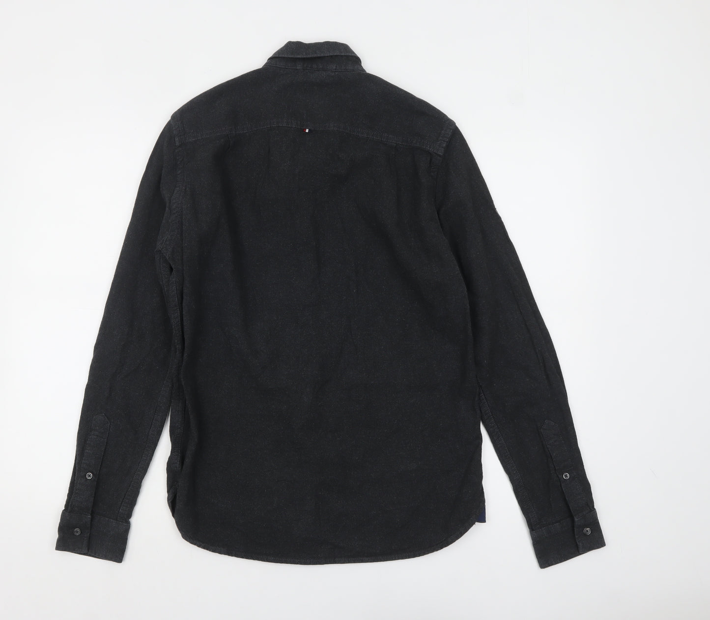 Superdry Men’s Black Flannel Button-Up Long Sleeve Casual Shirt Medium