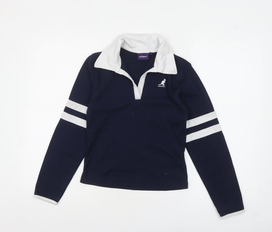 Kangol Women's Blue Collared Long Sleeve Polo Shirt Size 10