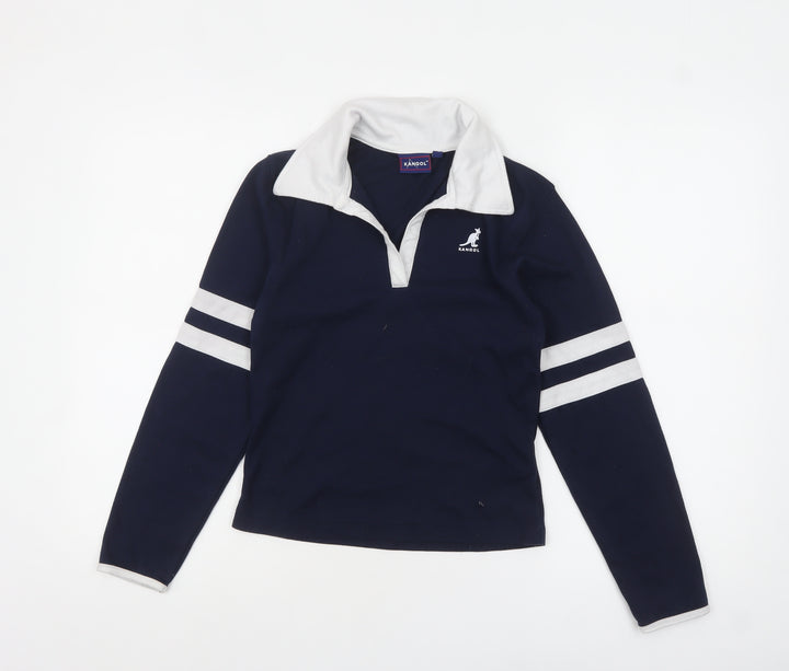 Kangol Women's Blue Collared Long Sleeve Polo Shirt Size 10