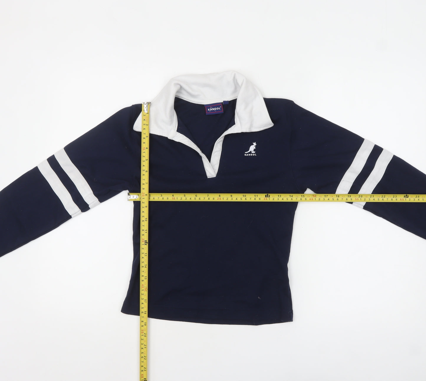 Kangol Women's Blue Collared Long Sleeve Polo Shirt Size 10