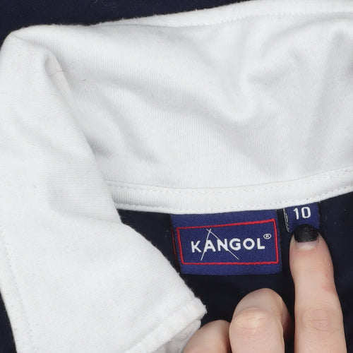 Kangol Women's Blue Collared Long Sleeve Polo Shirt Size 10