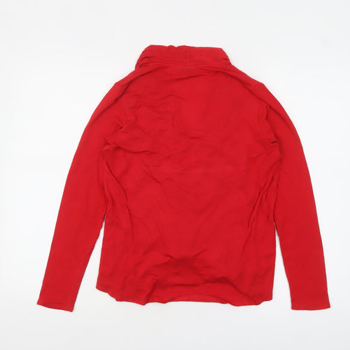 Wallis Women Red Wrap Long Sleeve Jersey Blouse Size 12