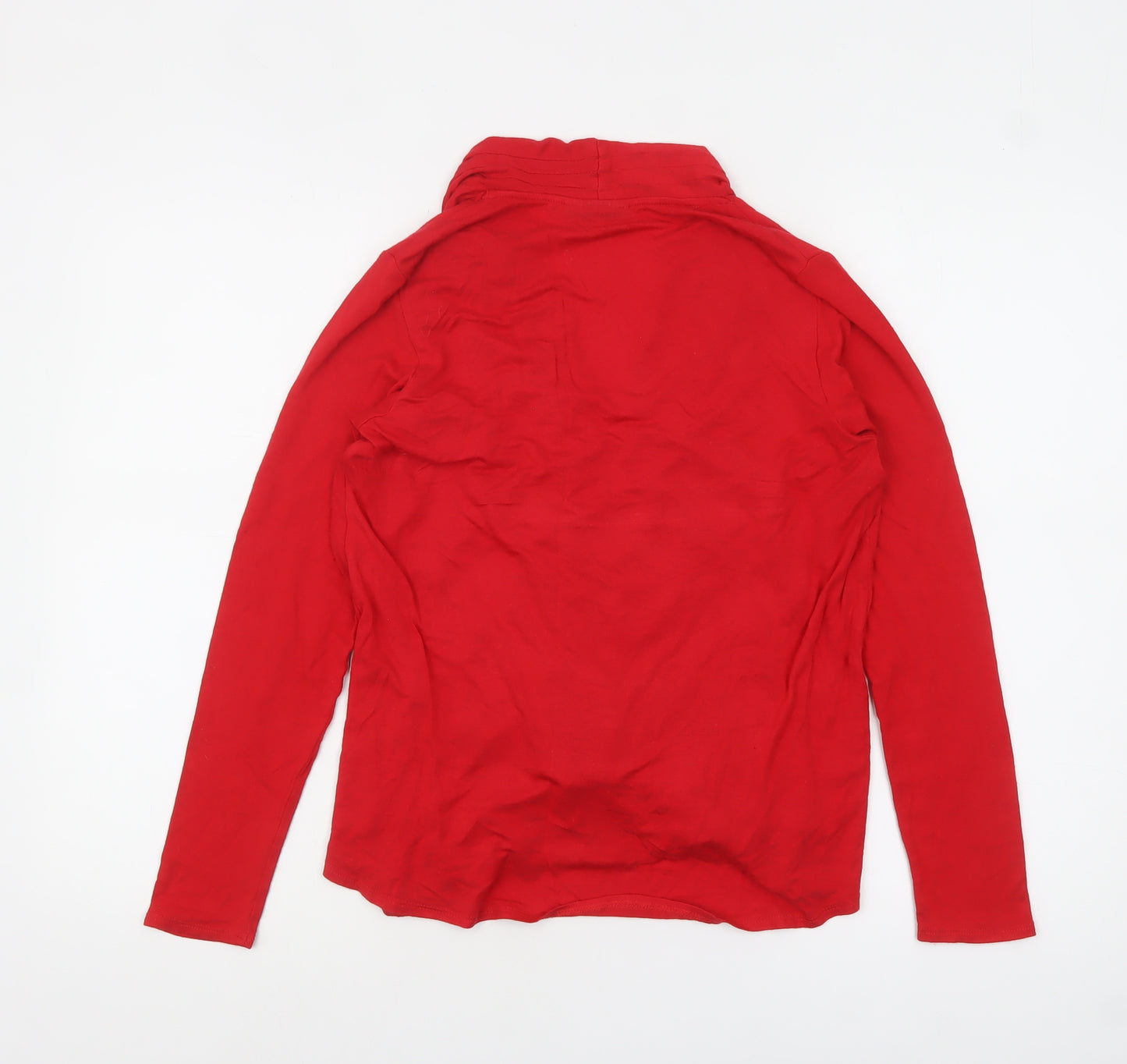 Wallis Women Red Wrap Long Sleeve Jersey Blouse Size 12