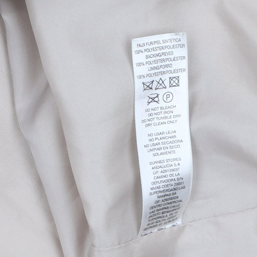Gallery Womens Beige Long Teddy Fleece Overcoat Size 8