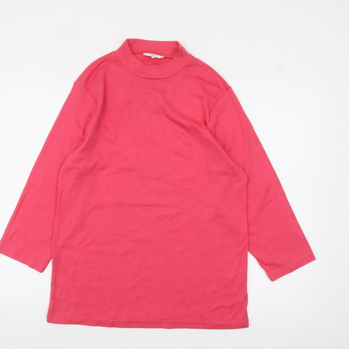 Cotton Traders Women's Pink Mock Neck Long Sleeve T-Shirt Size 20