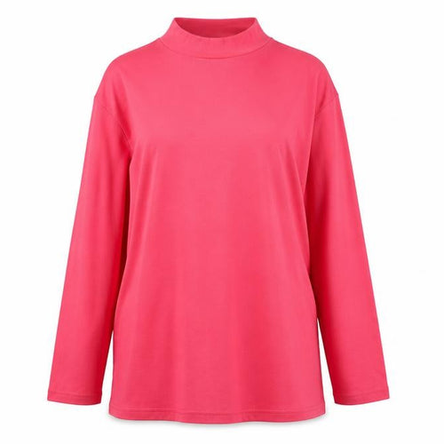 Cotton Traders Women's Pink Mock Neck Long Sleeve T-Shirt Size 20