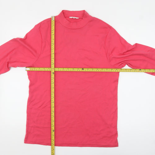 Cotton Traders Women's Pink Mock Neck Long Sleeve T-Shirt Size 20