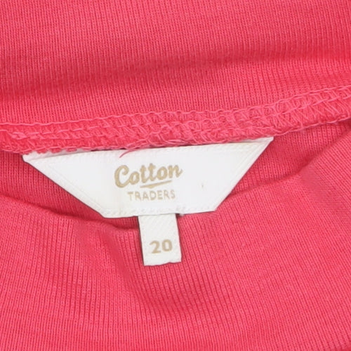 Cotton Traders Women's Pink Mock Neck Long Sleeve T-Shirt Size 20