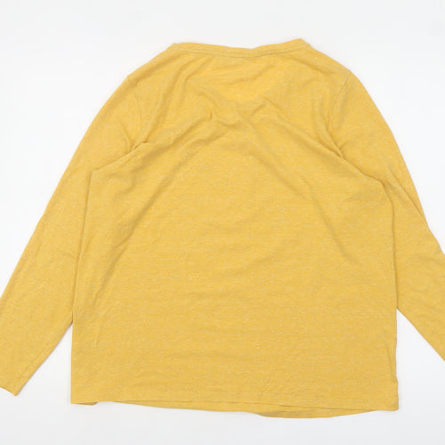 Marks and Spencer Women's Yellow Long Sleeve V-Neck T-Shirt Size 16